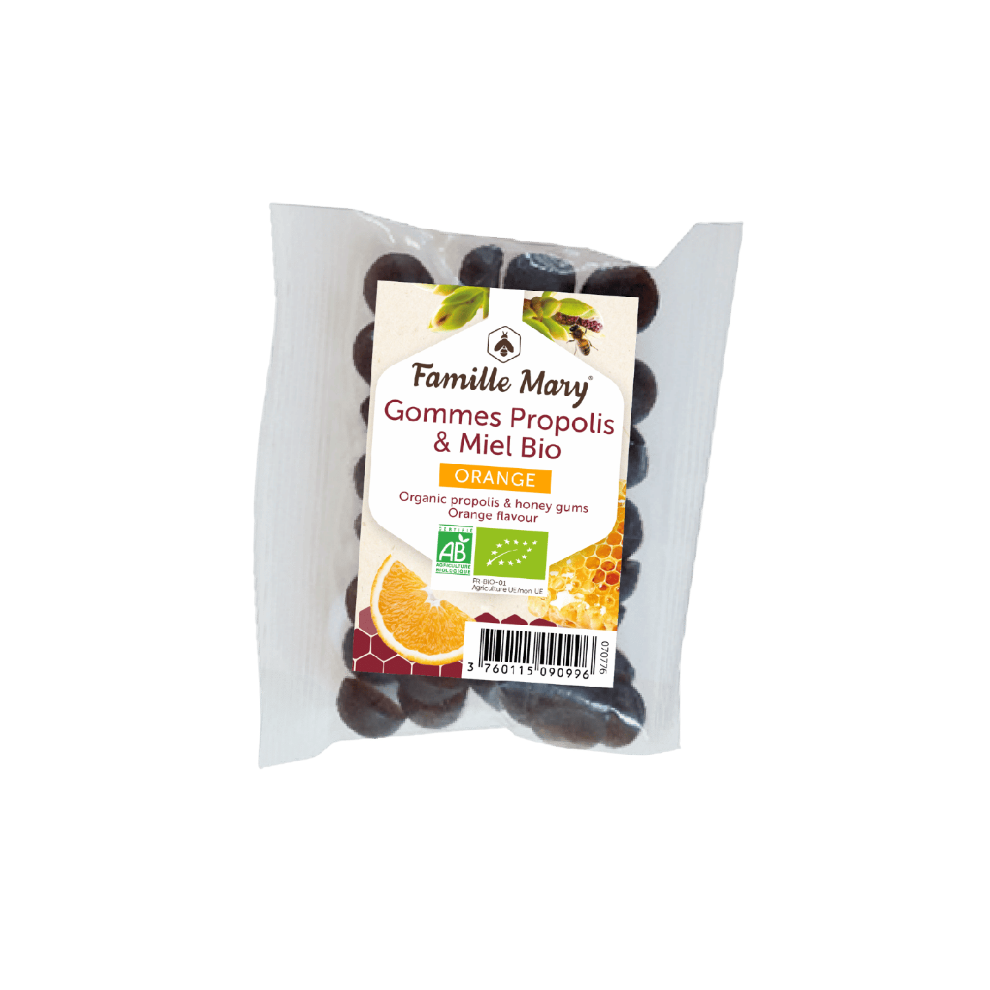 Gommes propolis & miel bio à l'orange