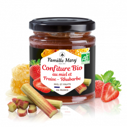 Confiture au miel et Fraise-rhubarbe Bio - Famille Mary