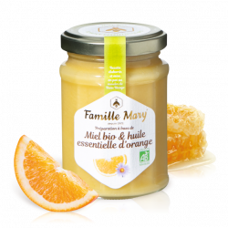 Miel et huile essentielle d'orange bio - 1 pot Famille Mary